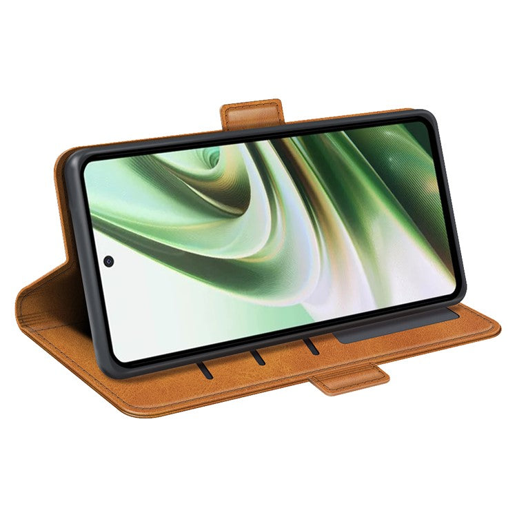 For OnePlus Nord CE 3 Lite 5G / Nord N30 5G Phone Case Leather Calf Texture Magnetic Stand Wallet Cell Phone Cover - Yellow