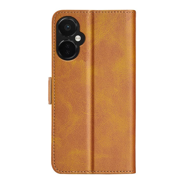 For OnePlus Nord CE 3 Lite 5G / Nord N30 5G Phone Case Leather Calf Texture Magnetic Stand Wallet Cell Phone Cover - Yellow