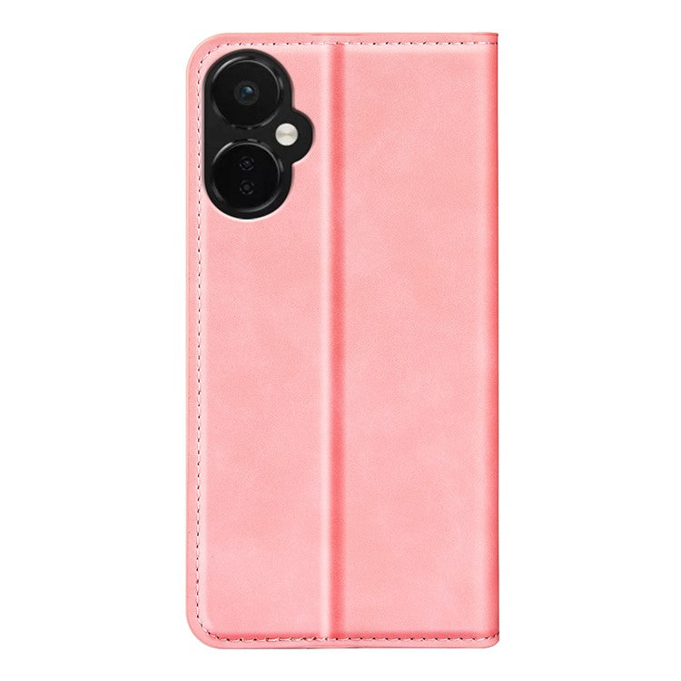 For OnePlus Nord CE 3 Lite 5G / Nord N30 5G Magnetic Auto Closing Skin-touch Feeling Stand Wallet Leather Phone Case - Pink