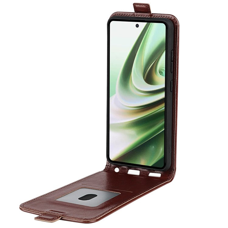 Crazy Horse Texture Leather Phone Case for OnePlus Nord CE 3 Lite 5G / Nord N30 5G , Card Holder Vertical Flip Cover - Brown