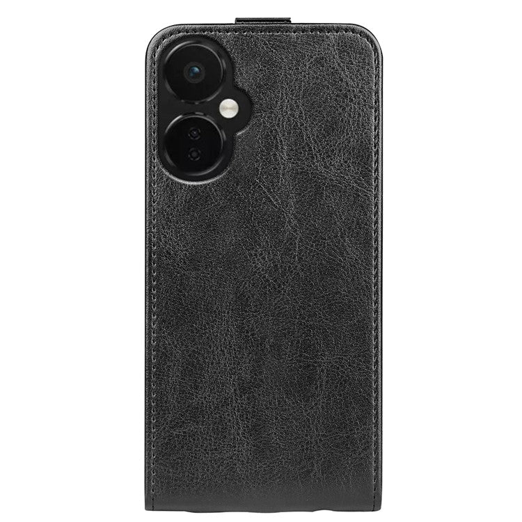 Crazy Horse Texture Leather Phone Case for OnePlus Nord CE 3 Lite 5G / Nord N30 5G , Card Holder Vertical Flip Cover - Black