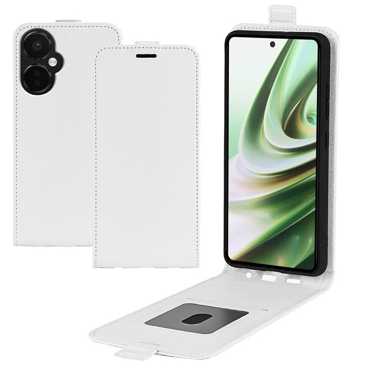 Crazy Horse Texture Leather Phone Case for OnePlus Nord CE 3 Lite 5G / Nord N30 5G , Card Holder Vertical Flip Cover - White