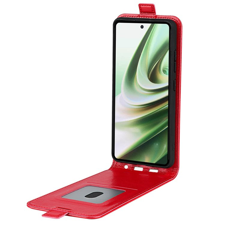 Crazy Horse Texture Leather Phone Case for OnePlus Nord CE 3 Lite 5G / Nord N30 5G , Card Holder Vertical Flip Cover - Red