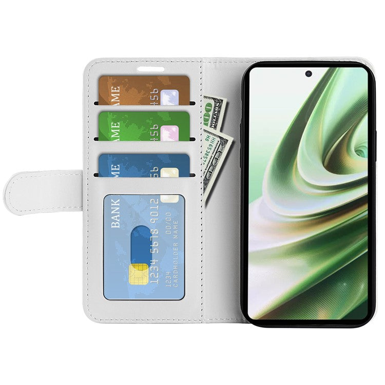 Cell Phone Case for OnePlus Nord CE 3 Lite 5G / Nord N30 5G , PU Leather Crazy Horse Texture Flip Stand Cover Wallet - White