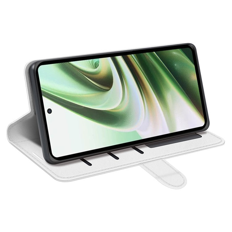 Cell Phone Case for OnePlus Nord CE 3 Lite 5G / Nord N30 5G , PU Leather Crazy Horse Texture Flip Stand Cover Wallet - White