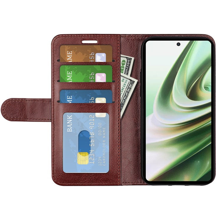 Cell Phone Case for OnePlus Nord CE 3 Lite 5G / Nord N30 5G , PU Leather Crazy Horse Texture Flip Stand Cover Wallet - Brown