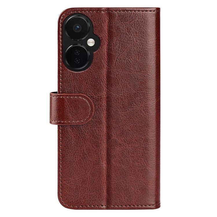 Cell Phone Case for OnePlus Nord CE 3 Lite 5G / Nord N30 5G , PU Leather Crazy Horse Texture Flip Stand Cover Wallet - Brown