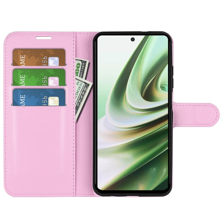 For OnePlus Nord CE 3 Lite 5G / Nord N30 5G Litchi Texture Leather Phone Stand Wallet Cover Anti-Dust Flip Case - Pink