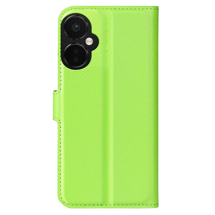 For OnePlus Nord CE 3 Lite 5G / Nord N30 5G Litchi Texture Leather Phone Stand Wallet Cover Anti-Dust Flip Case - Green