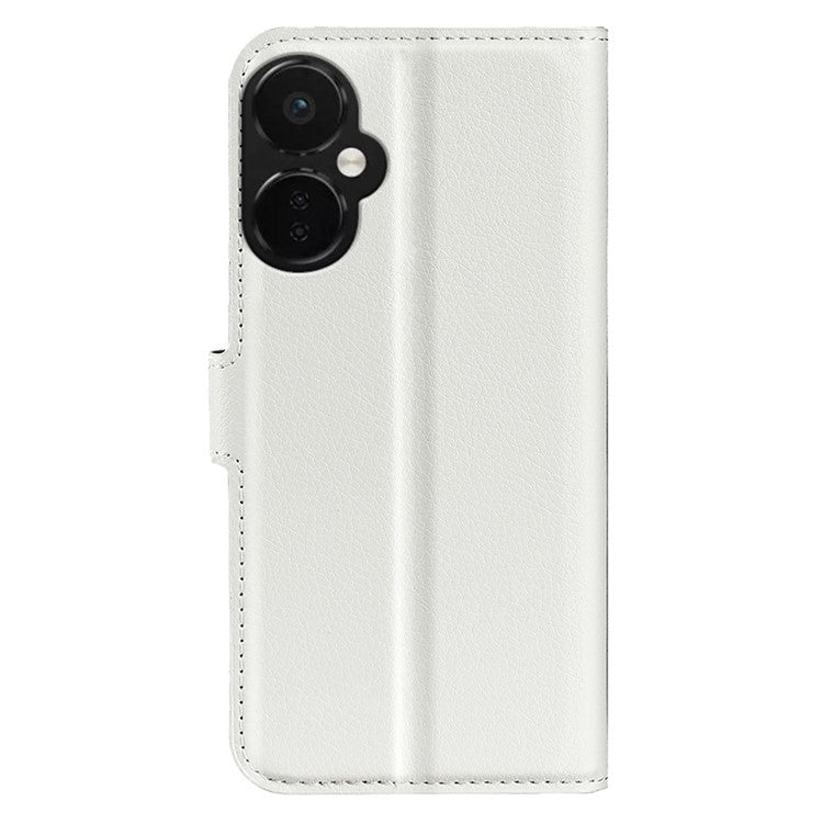For OnePlus Nord CE 3 Lite 5G / Nord N30 5G Litchi Texture Leather Phone Stand Wallet Cover Anti-Dust Flip Case - White