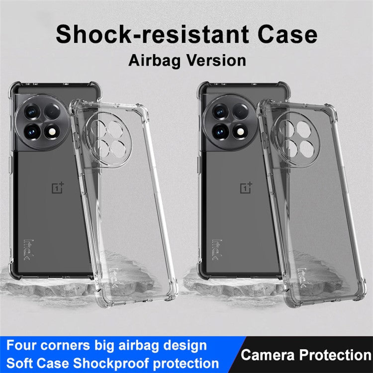 IMAK For OnePlus Ace 2 5G / 11R 5G Phone TPU Case Four Corner Airbag Smartphone Protective Cover - Transparent Black