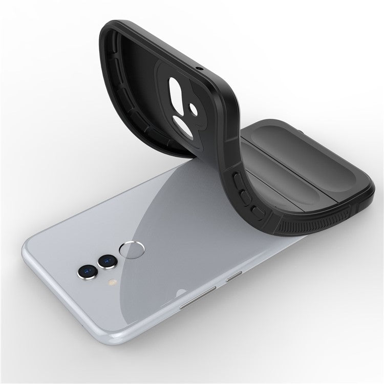 For Huawei Mate 20 Lite TPU Back Protector Phone Case Anti-fall Rugged Cell Phone Cover - Black