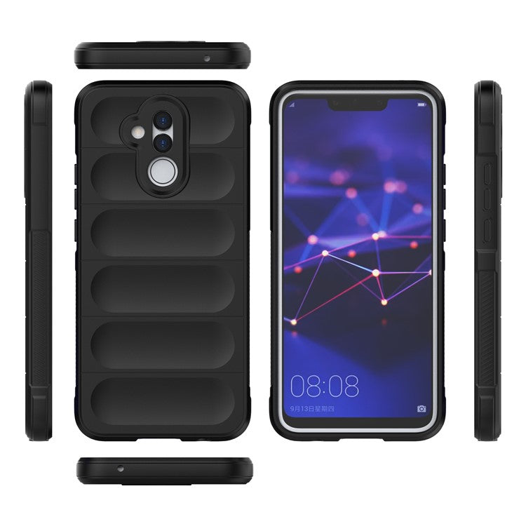 For Huawei Mate 20 Lite TPU Back Protector Phone Case Anti-fall Rugged Cell Phone Cover - Dark Grey