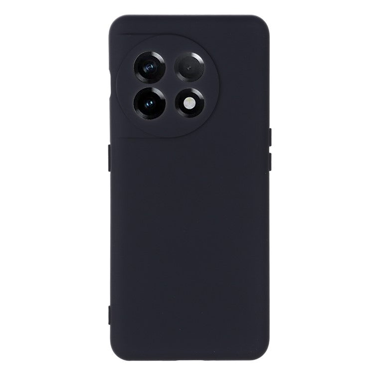 For OnePlus 11 5G Liquid Silicone Phone Case Camera Protection Anti-Scratch Cover - Black