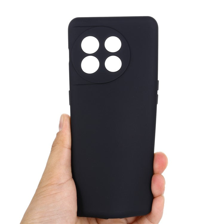 For OnePlus 11 5G Liquid Silicone Phone Case Camera Protection Anti-Scratch Cover - Black