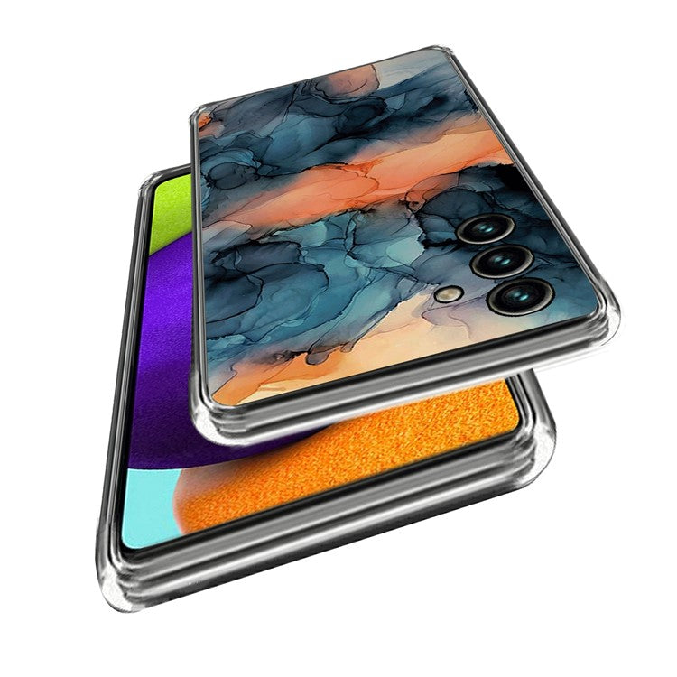For Samsung Galaxy A34 5G Phone Case Abstract Marble Printed IMD TPU Protective Cover - Style A