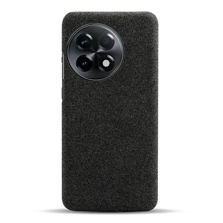 Cloth Texture Smartphone Cover for OnePlus 11R 5G / Ace 2 5G , Solid Color Hard PC+Cloth Anti-scratch Case - Black
