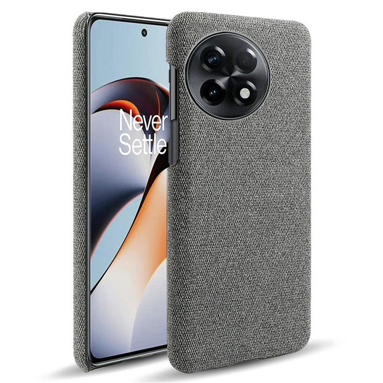 Cloth Texture Smartphone Cover for OnePlus 11R 5G / Ace 2 5G , Solid Color Hard PC+Cloth Anti-scratch Case - Grey