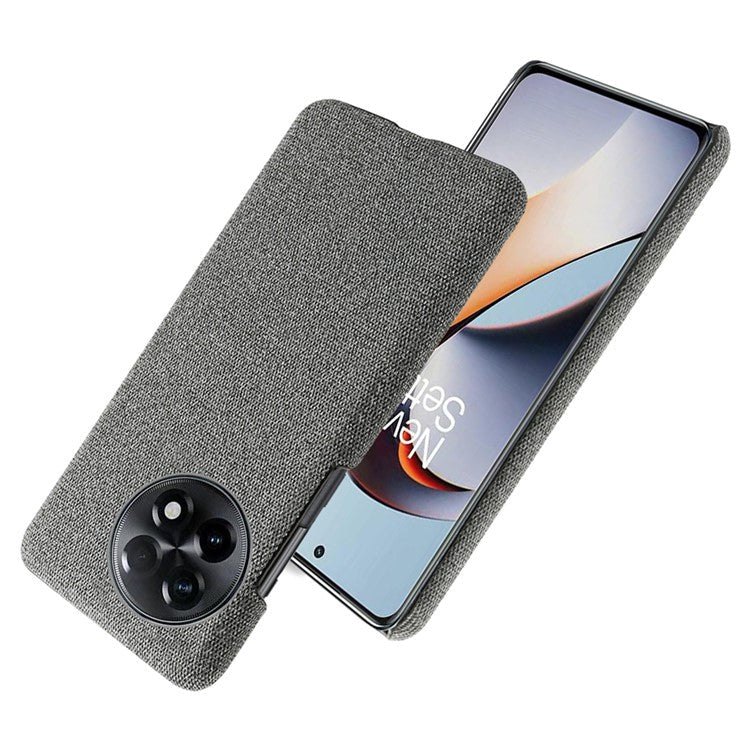 Cloth Texture Smartphone Cover for OnePlus 11R 5G / Ace 2 5G , Solid Color Hard PC+Cloth Anti-scratch Case - Grey