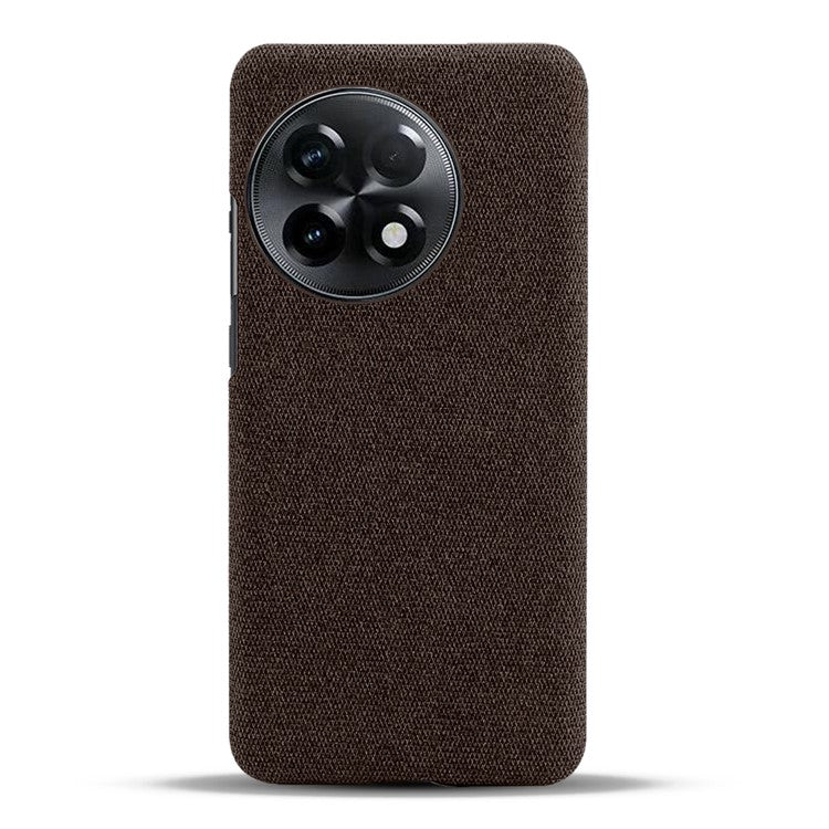 Cloth Texture Smartphone Cover for OnePlus 11R 5G / Ace 2 5G , Solid Color Hard PC+Cloth Anti-scratch Case - Brown