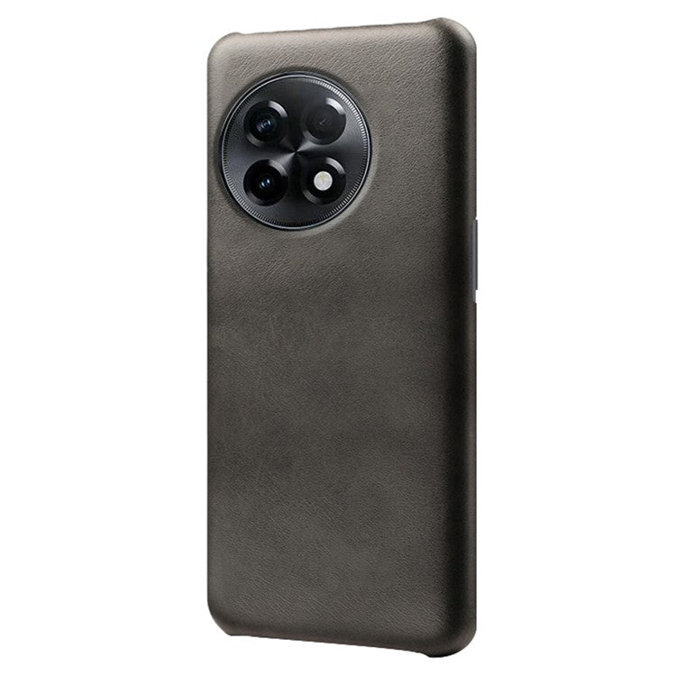 For OnePlus 11R 5G / Ace 2 5G Anti-scratch PU Leather+PC Mobile Phone Case Calf Texture Cell Phone Cover - Black