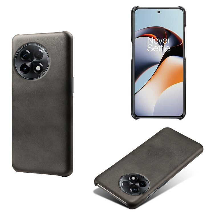 For OnePlus 11R 5G / Ace 2 5G Anti-scratch PU Leather+PC Mobile Phone Case Calf Texture Cell Phone Cover - Black