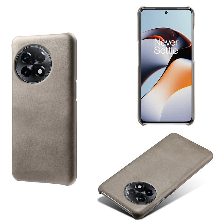 For OnePlus 11R 5G / Ace 2 5G Anti-scratch PU Leather+PC Mobile Phone Case Calf Texture Cell Phone Cover - Grey