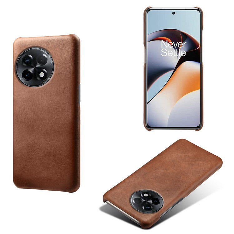 For OnePlus 11R 5G / Ace 2 5G Anti-scratch PU Leather+PC Mobile Phone Case Calf Texture Cell Phone Cover - Brown