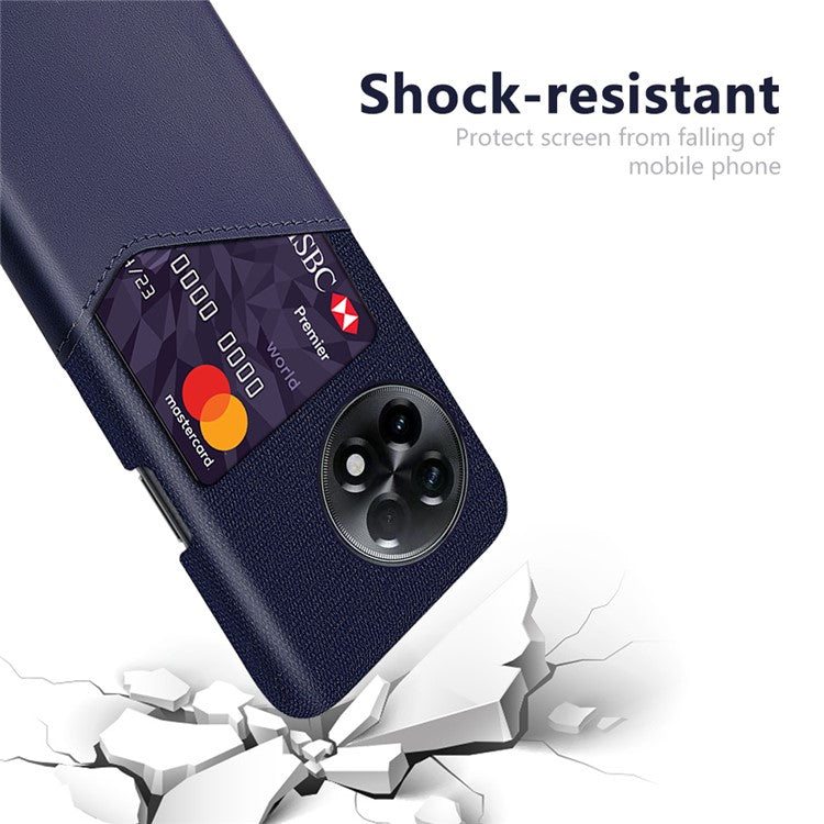 For OnePlus Ace 2 5G / 11R 5G Phone Case Cloth Texture PU Leather+PC Phone Cover with Card Slot - Blue