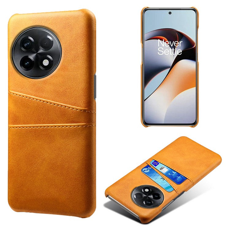 Phone Case for OnePlus Ace 2 5G / 11R 5G , PC+PU Leather Phone Cover Shell with 2 Card Slots - Orange