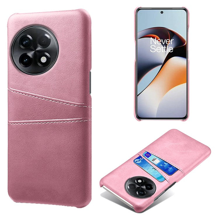 Phone Case for OnePlus Ace 2 5G / 11R 5G , PC+PU Leather Phone Cover Shell with 2 Card Slots - Rose Gold