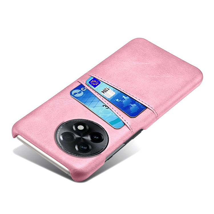 Phone Case for OnePlus Ace 2 5G / 11R 5G , PC+PU Leather Phone Cover Shell with 2 Card Slots - Rose Gold