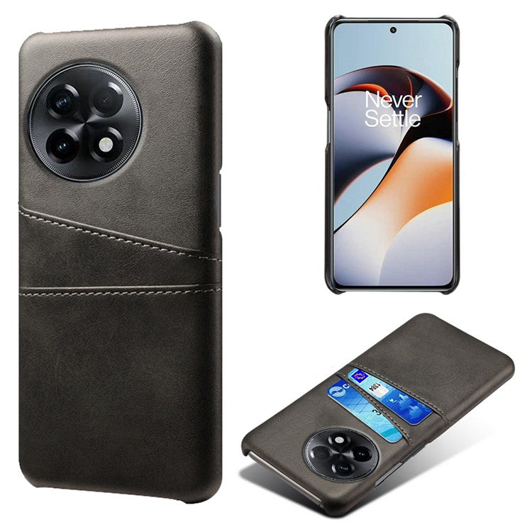 Phone Case for OnePlus Ace 2 5G / 11R 5G , PC+PU Leather Phone Cover Shell with 2 Card Slots - Black