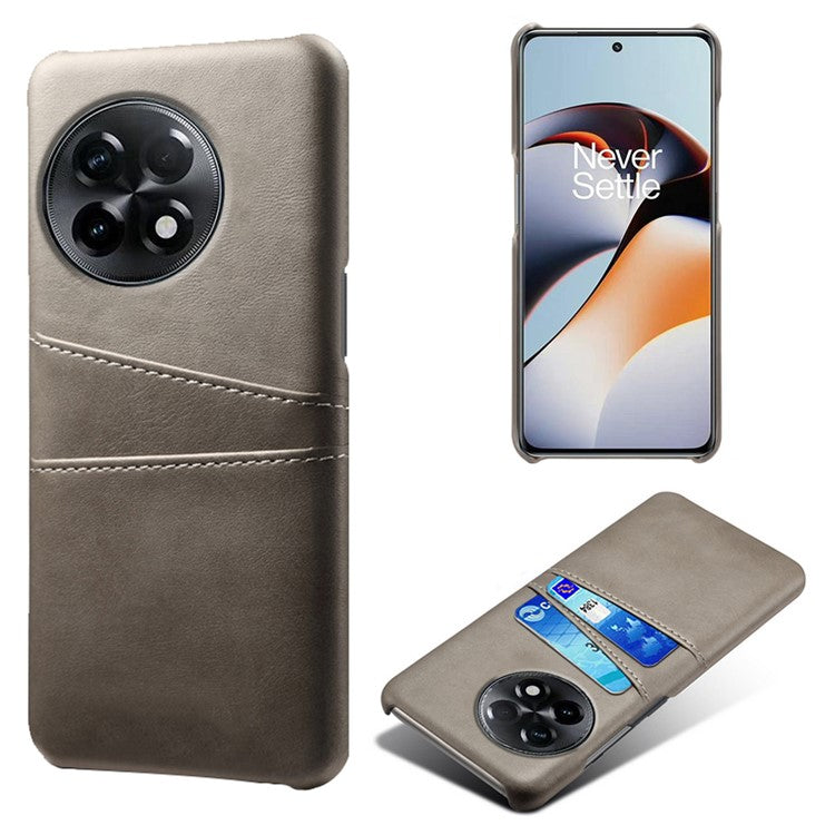 Phone Case for OnePlus Ace 2 5G / 11R 5G , PC+PU Leather Phone Cover Shell with 2 Card Slots - Grey