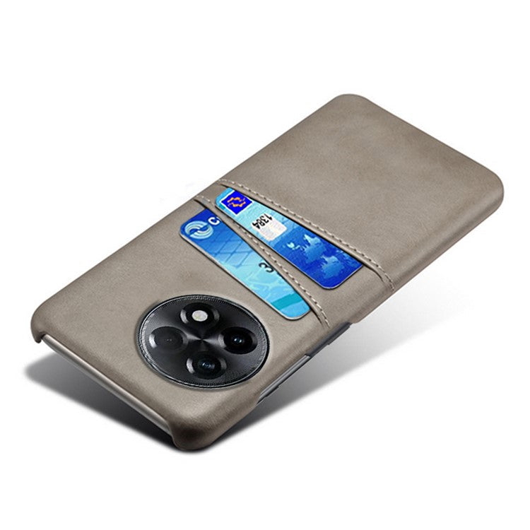 Phone Case for OnePlus Ace 2 5G / 11R 5G , PC+PU Leather Phone Cover Shell with 2 Card Slots - Grey