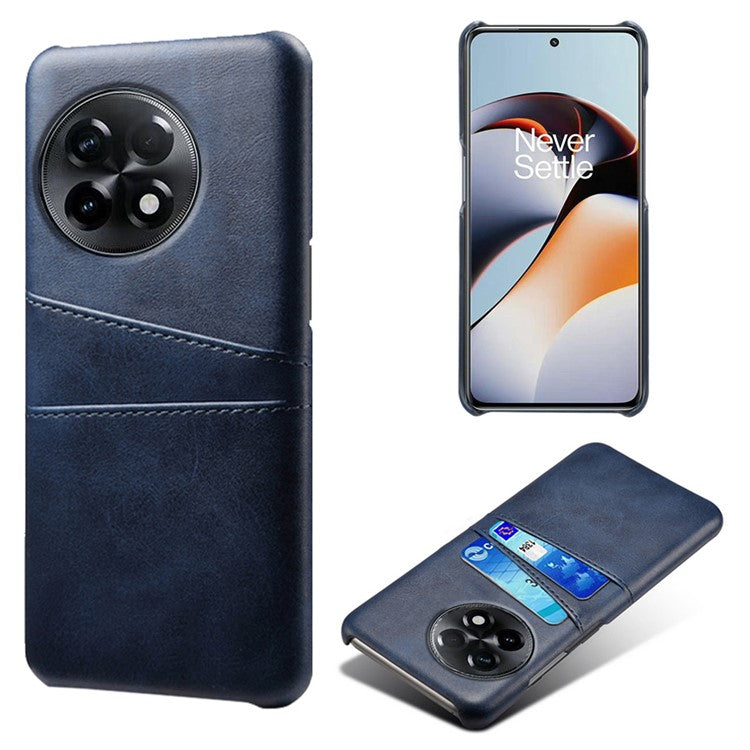 Phone Case for OnePlus Ace 2 5G / 11R 5G , PC+PU Leather Phone Cover Shell with 2 Card Slots - Blue