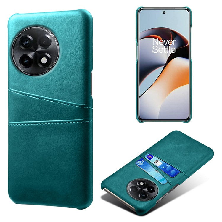 Phone Case for OnePlus Ace 2 5G / 11R 5G , PC+PU Leather Phone Cover Shell with 2 Card Slots - Green