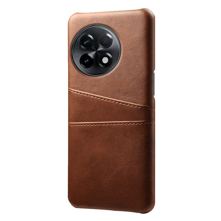 Phone Case for OnePlus Ace 2 5G / 11R 5G , PC+PU Leather Phone Cover Shell with 2 Card Slots - Brown