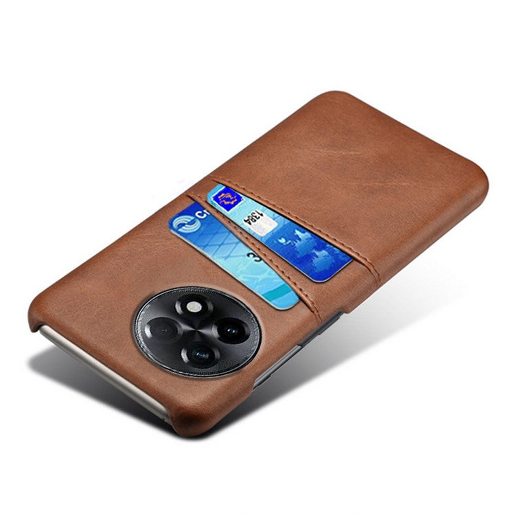 Phone Case for OnePlus Ace 2 5G / 11R 5G , PC+PU Leather Phone Cover Shell with 2 Card Slots - Brown