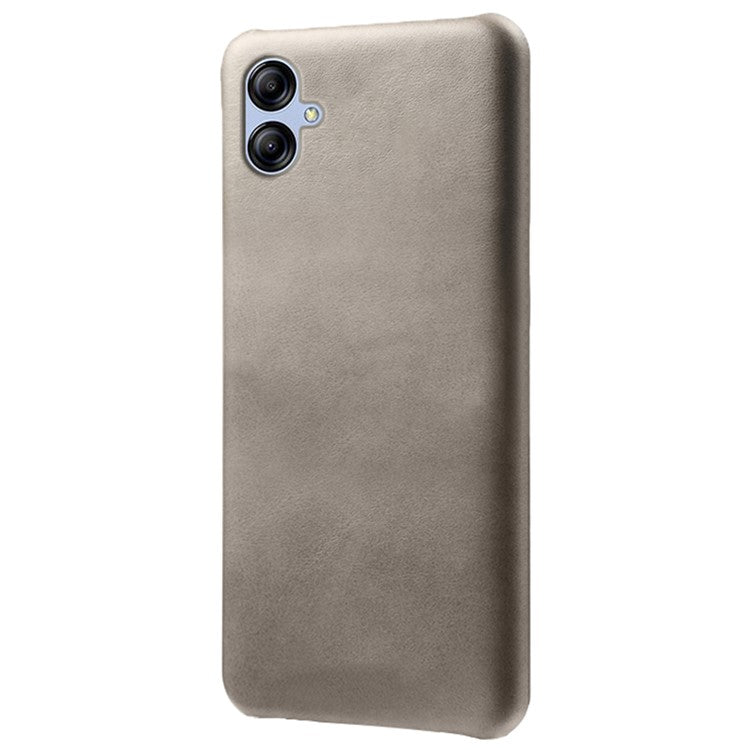 For Samsung Galaxy A04e 4G / M04 4G / F04 4G Phone Case Calf Texture PU Leather+PC Phone Cover - Grey