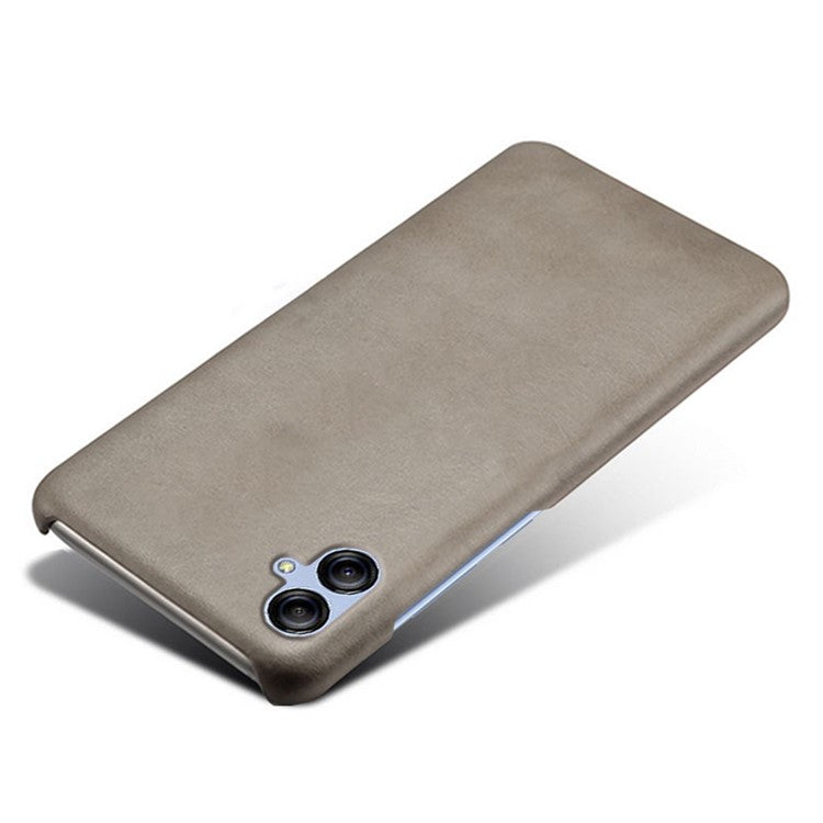 For Samsung Galaxy A04e 4G / M04 4G / F04 4G Phone Case Calf Texture PU Leather+PC Phone Cover - Grey