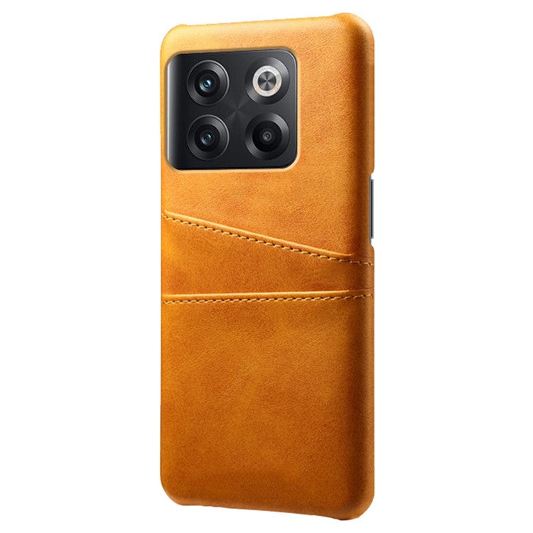 For OnePlus 10T 5G / Ace Pro 5G Phone Back Cover Dual Card Slots PC+PU Leather Phone Case - Orange