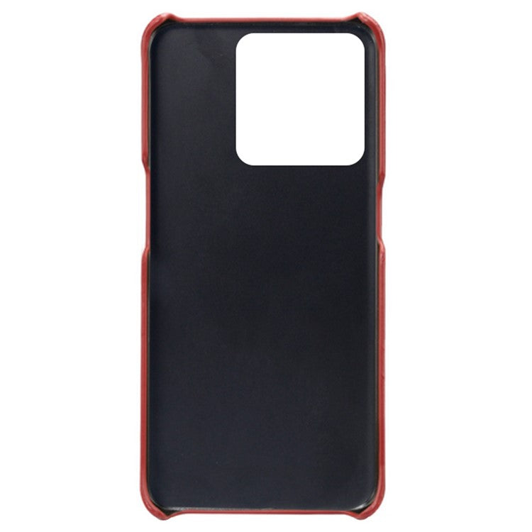 For OnePlus 10T 5G / Ace Pro 5G Phone Back Cover Dual Card Slots PC+PU Leather Phone Case - Red