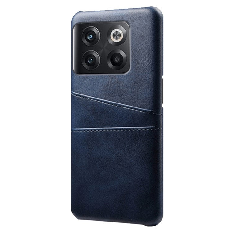 For OnePlus 10T 5G / Ace Pro 5G Phone Back Cover Dual Card Slots PC+PU Leather Phone Case - Blue