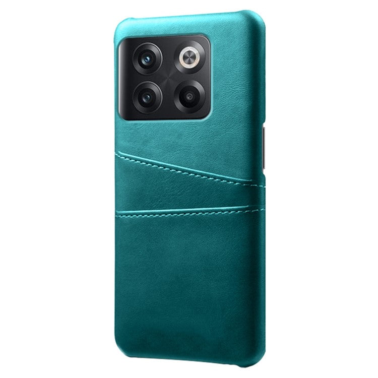 For OnePlus 10T 5G / Ace Pro 5G Phone Back Cover Dual Card Slots PC+PU Leather Phone Case - Green