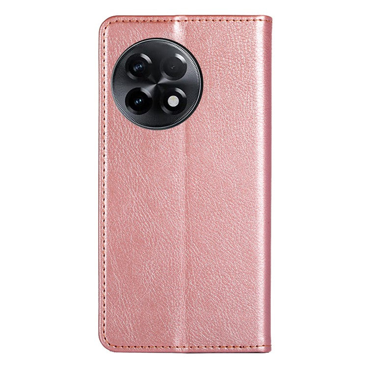 For OnePlus Ace 2 5G / 11R 5G Mobile Case PU Leather Wallet Stand Magnetic Closing Protective Cover - Rose Gold