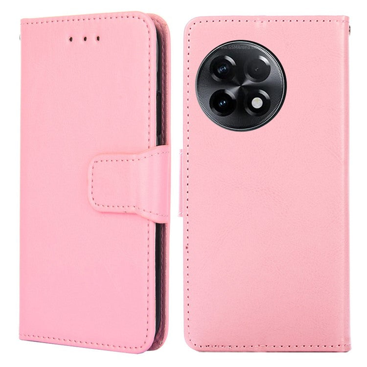 For OnePlus Ace 2 5G / 11R 5G PU Leather Wallet Phone Case Anti-drop Stand Protective Cover - Pink