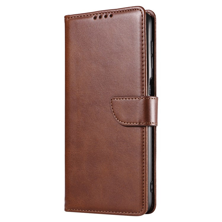 For Google Pixel 7 5G Square Clasp Phone Cover Scratch-resistant Flip Leather Phone Case with Stand Wallet - Brown