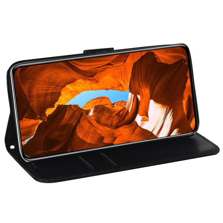 For OnePlus 11 5G Drop-proof Phone Case Dazzling Flower Pattern Wallet Stand PU Leather Phone Cover - Grey