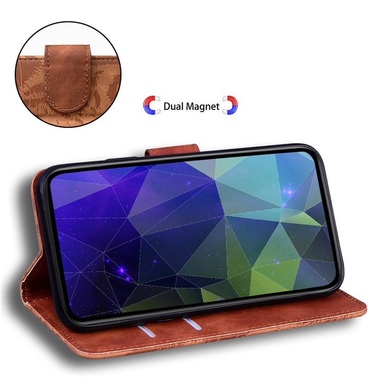 For OnePlus 11 5G Tiger Imprinted Cell Phone Cover PU Leather Wallet Stand Protective Phone Case - Brown